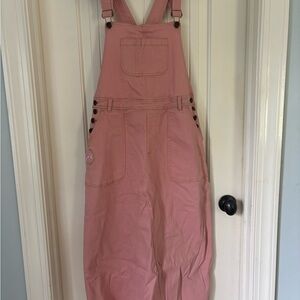 Spell Pink Cross-Back overalls Dress sz medium